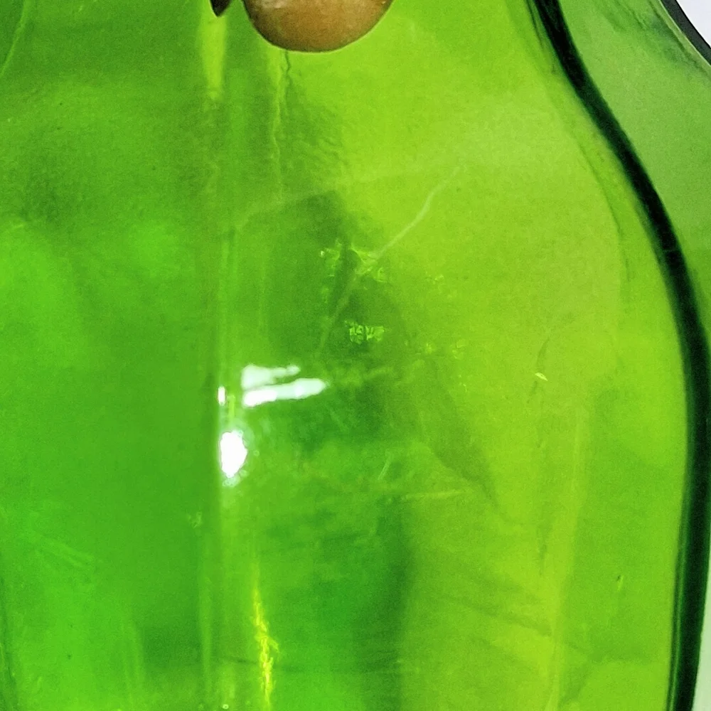 Avocado Green Fluted Garcia Glass Co. Vintage 8 Sided Flared Fluted Vase